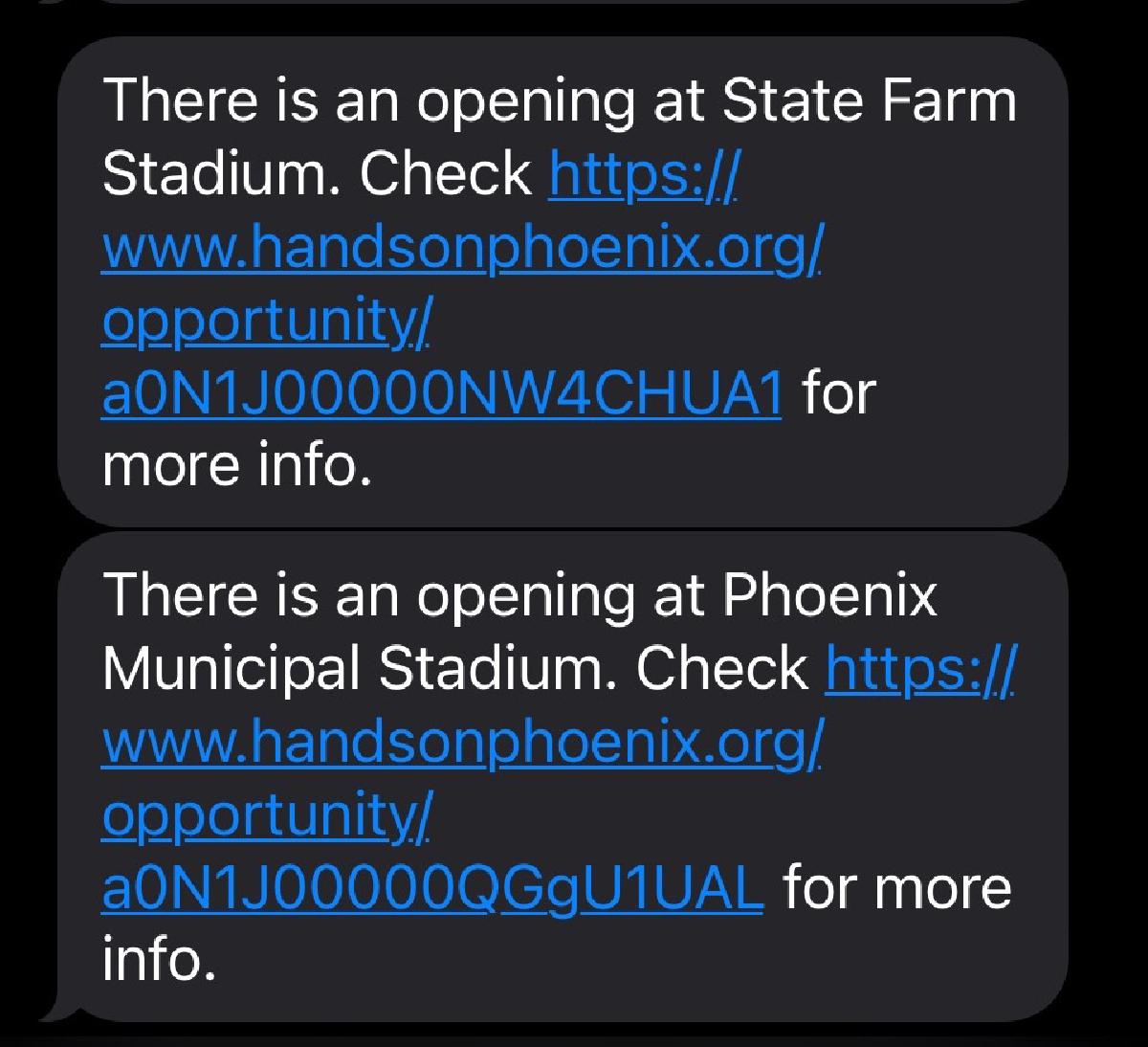 SMS notification