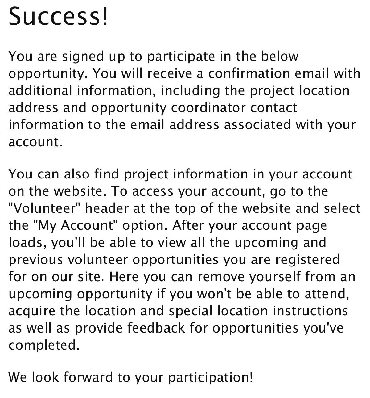 Successfully booked opportunity