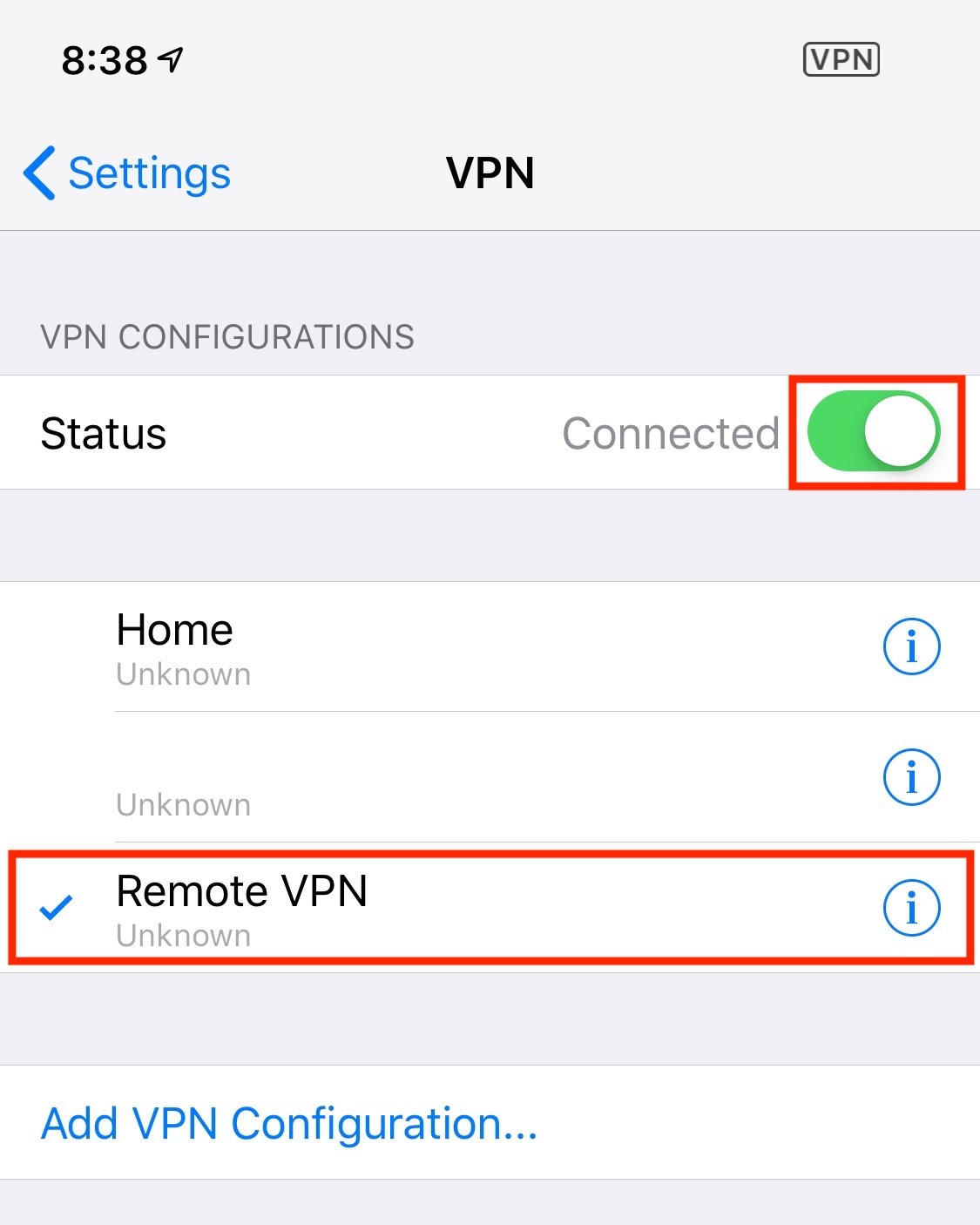 ios vpn connect screen