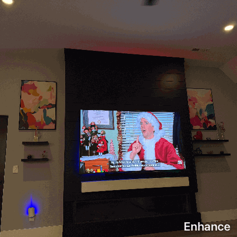 Enhance zooming into the TV showing The Office