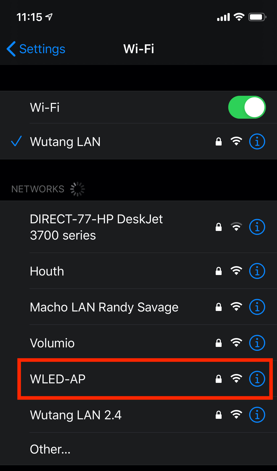 WLED wifi access point SSID