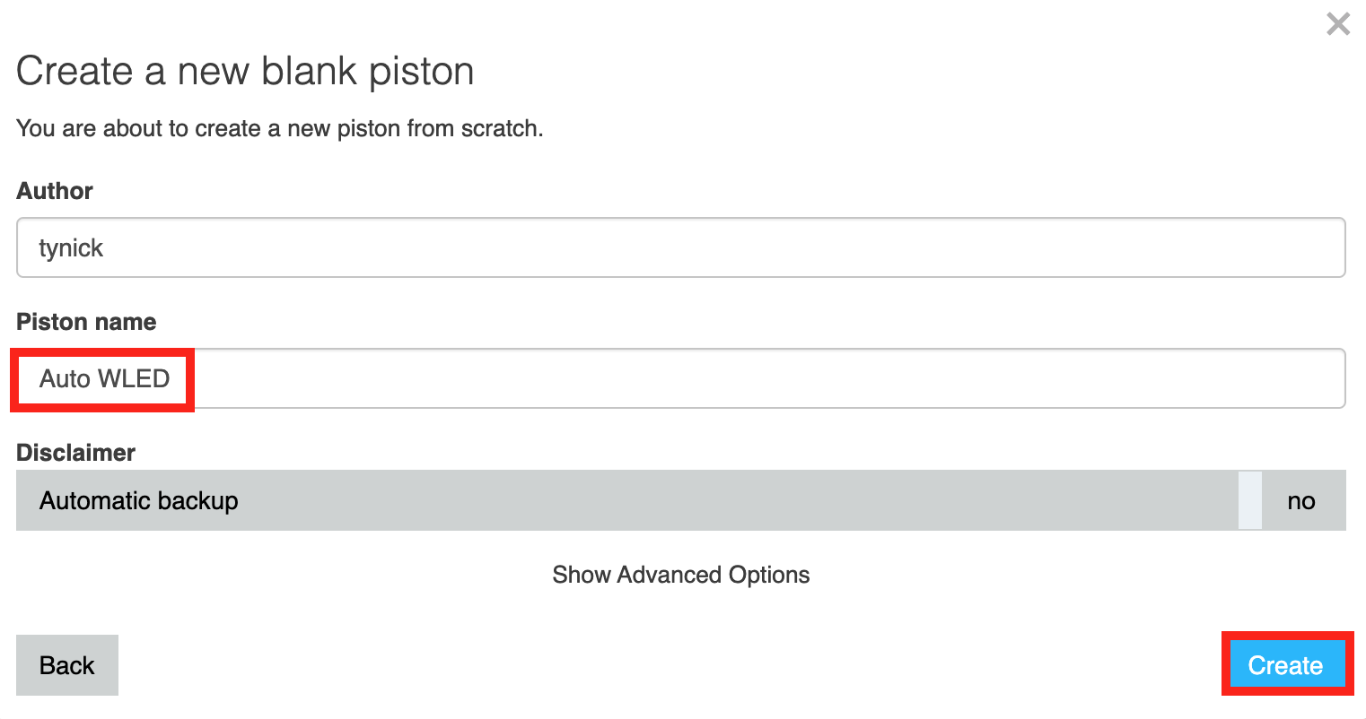 webcore create auto wled piston