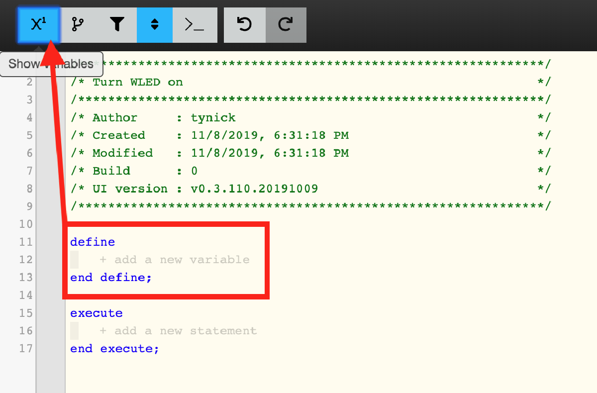 webcore show variable