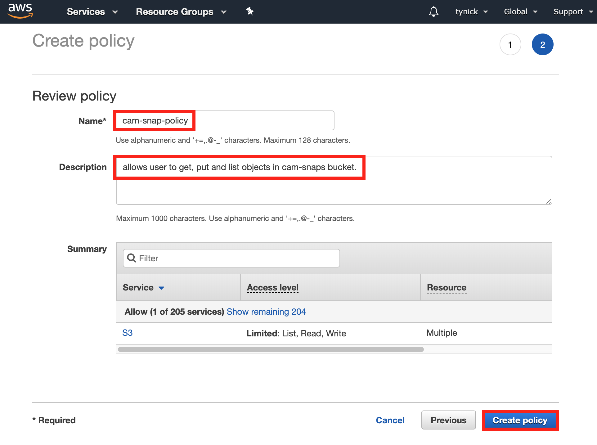 aws iam policy review