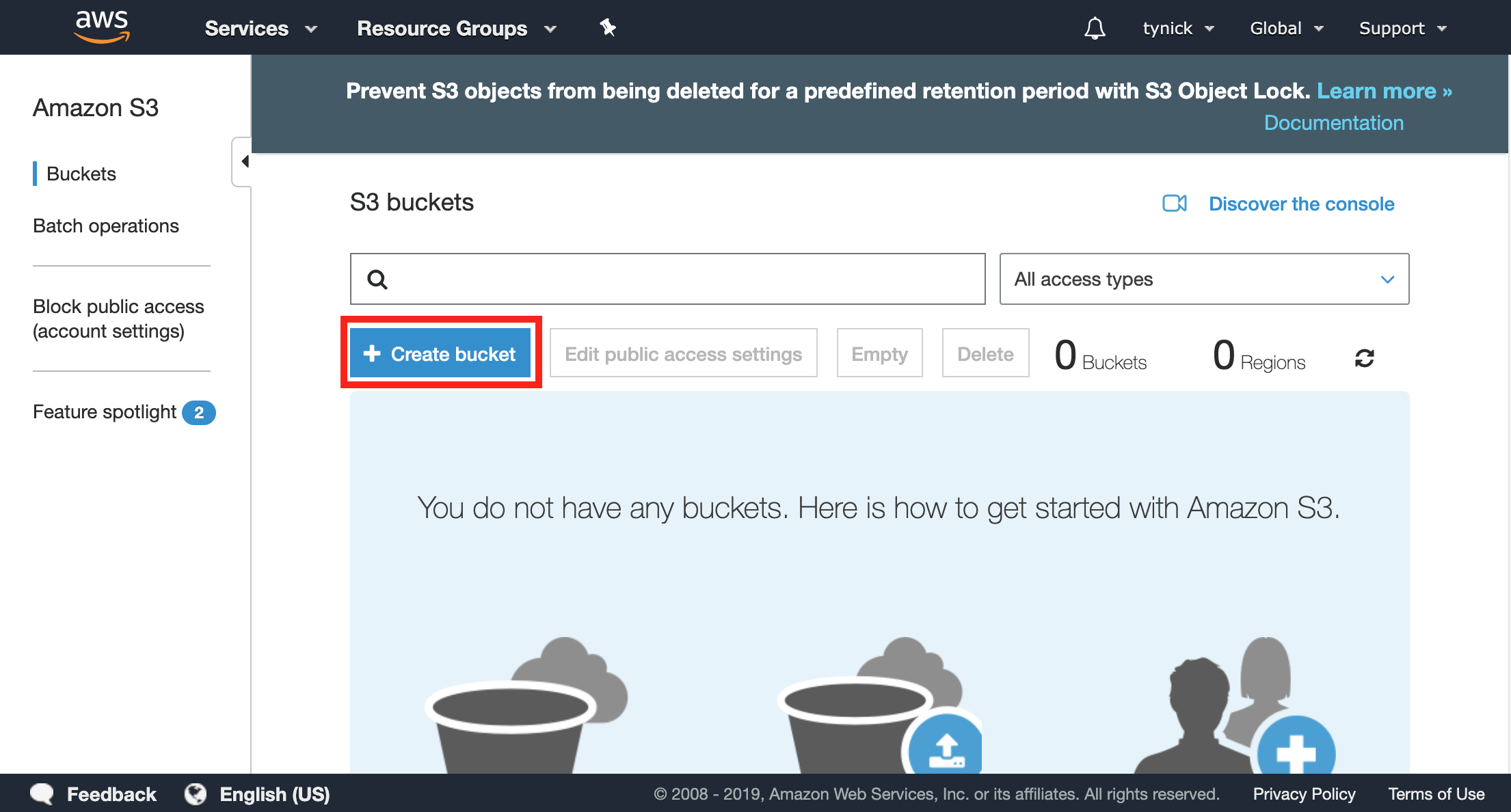 aws s3 console