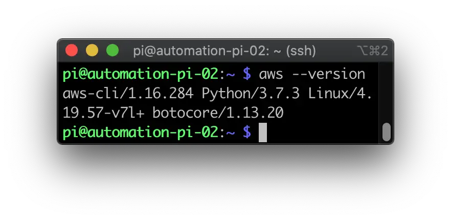 raspberry pi aws cli version