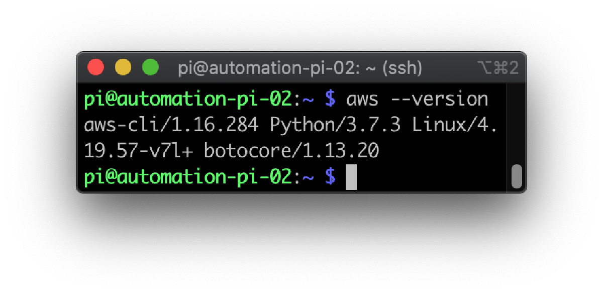 raspberry pi aws cli version