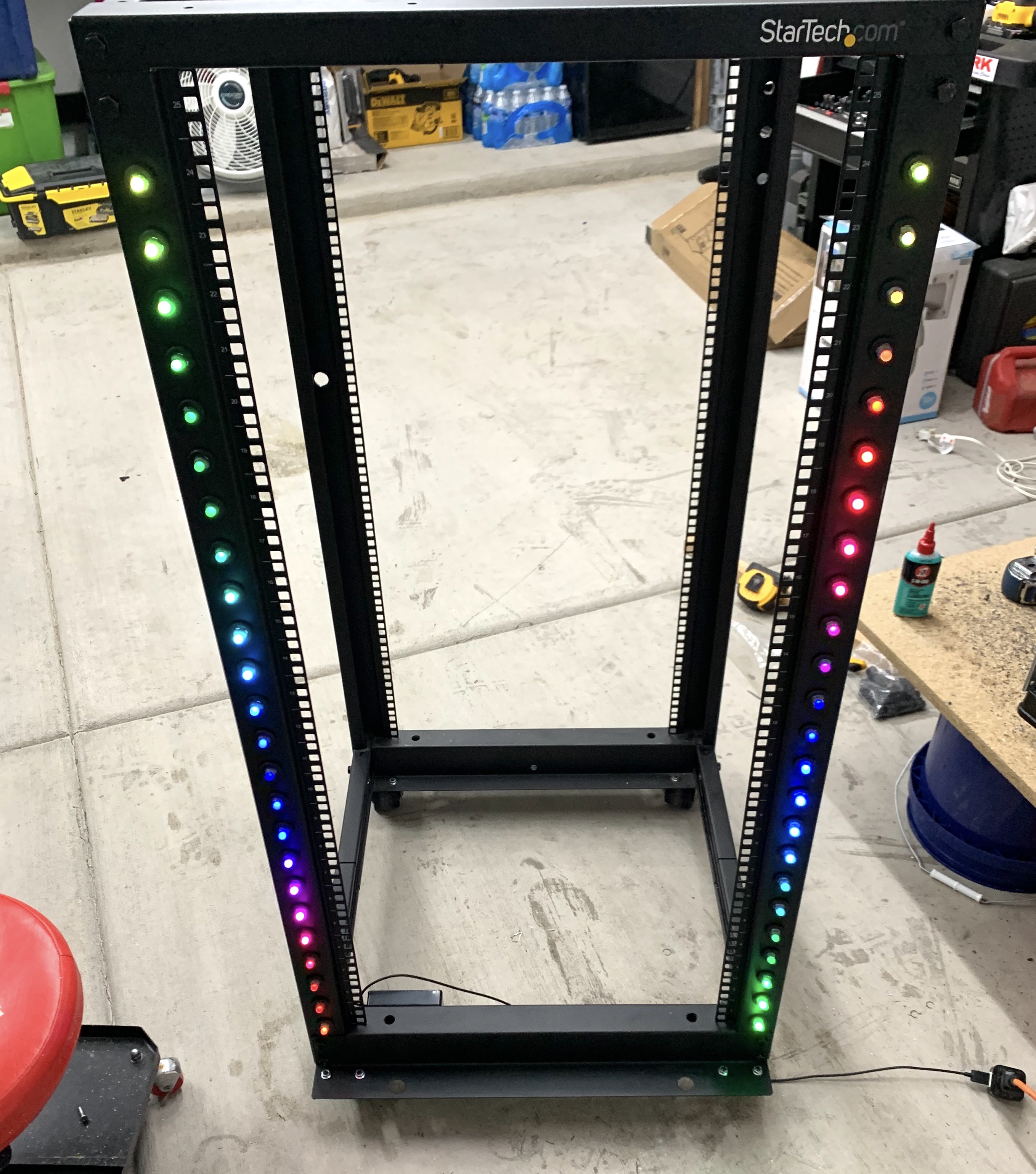 Testing ws2811 LEDs in server rack